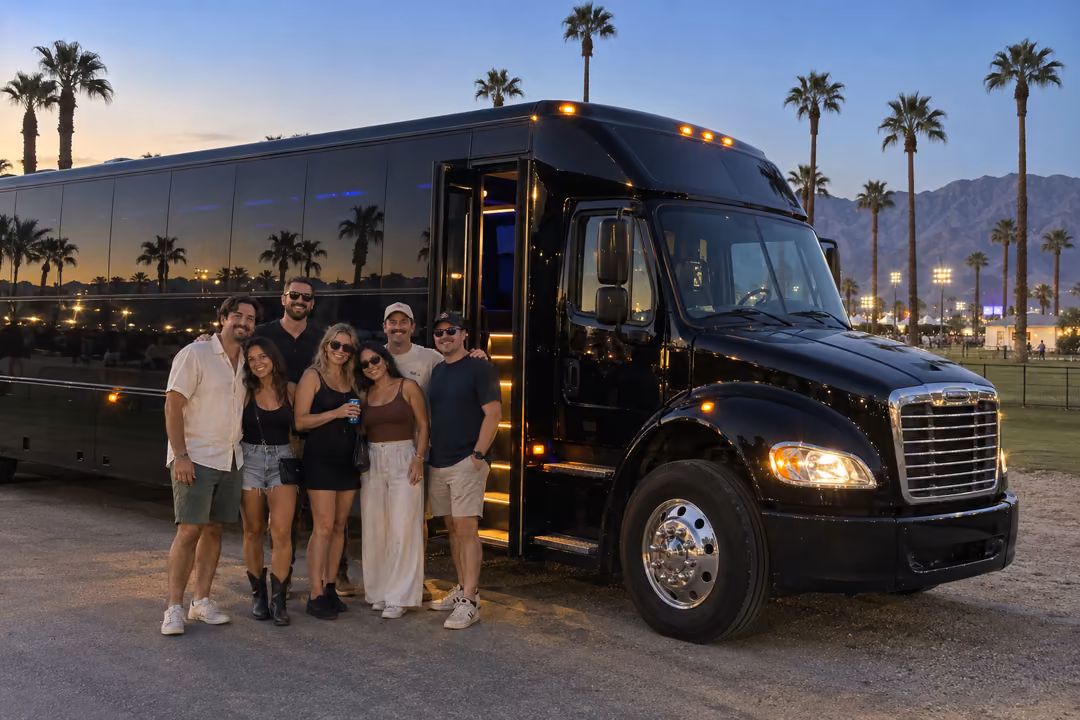 Coachella and Stagecoach party bus rentals from Palm Desert