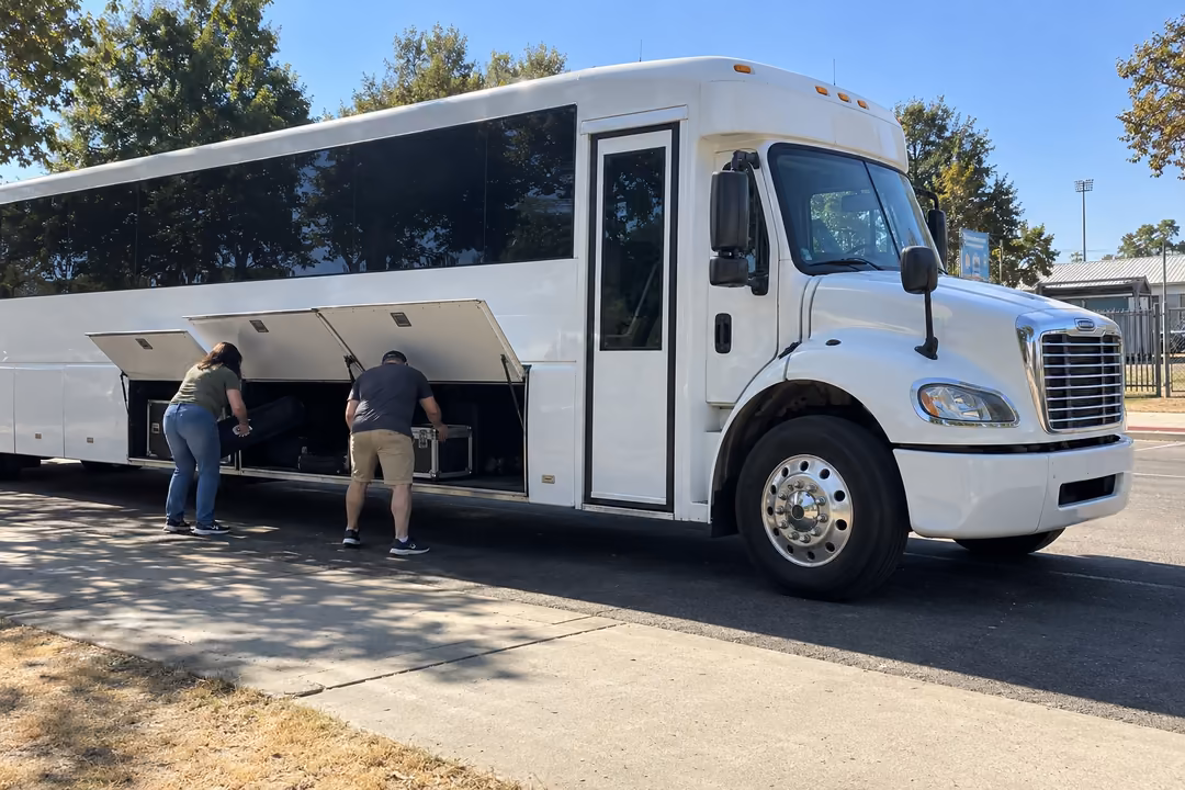 Concert and Festival party buses in Stockton