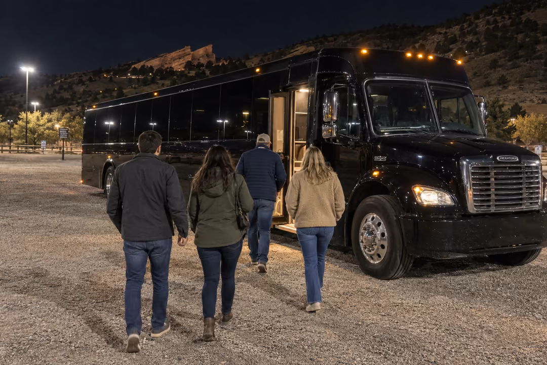 Concert party bus rentals at Red Rocks Amphitheatre