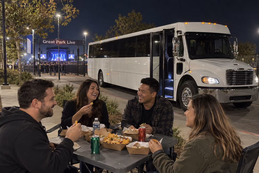 Concert party bus rentals to Great park live