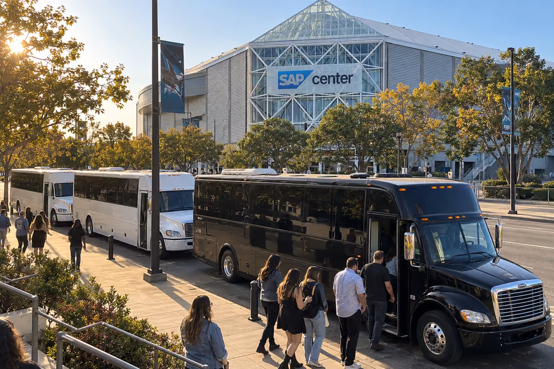 Concert party buses from Santa Clara to SAP center and beyond