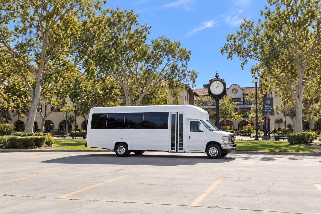 Concord CA 15 passenger party bus rental exterior
