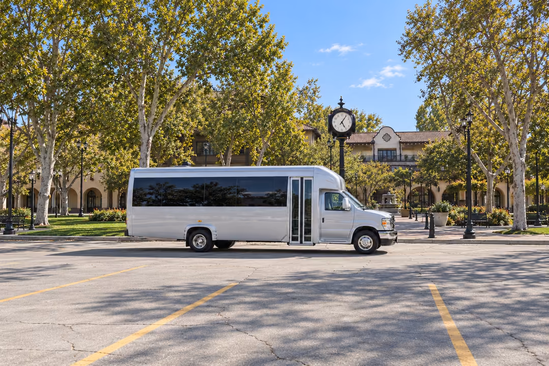 Concord CA 18 passenger party bus rental exterior