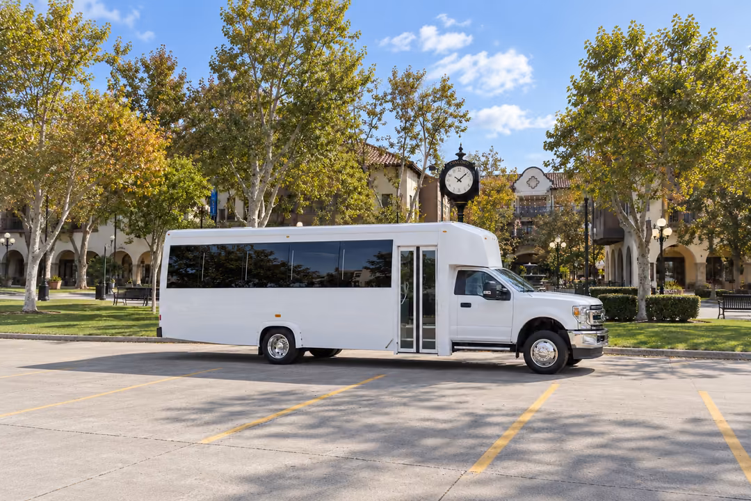 Concord CA 25 passenger party bus rental exterior