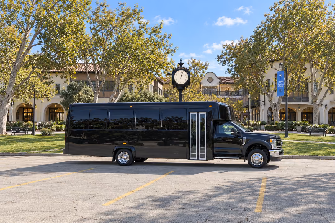 Concord CA 28 passenger party bus rental exterior
