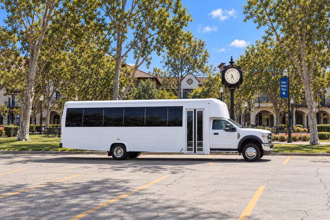 Concord CA 30 passenger party bus rental exterior