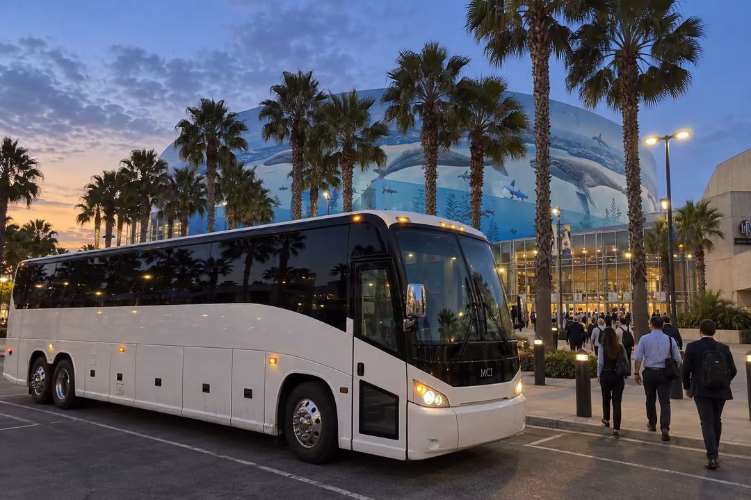 Corporate event and employee shuttle bus rentals in Lakewood CA