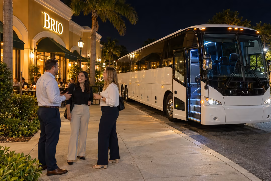 Corporate outing and company event party buses in Pembroke Pines