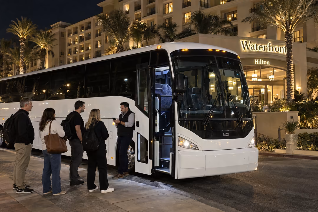 Corporate party bus rentals in Huntington Beach