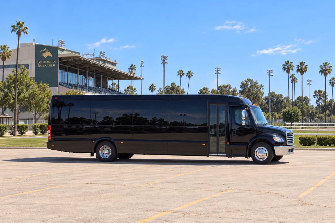 Cypress CA 40 passenger party bus rental exterior