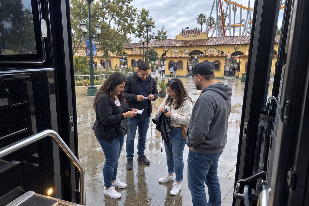 Cypress CA birthday party bus rentals to knotts Berry Farm