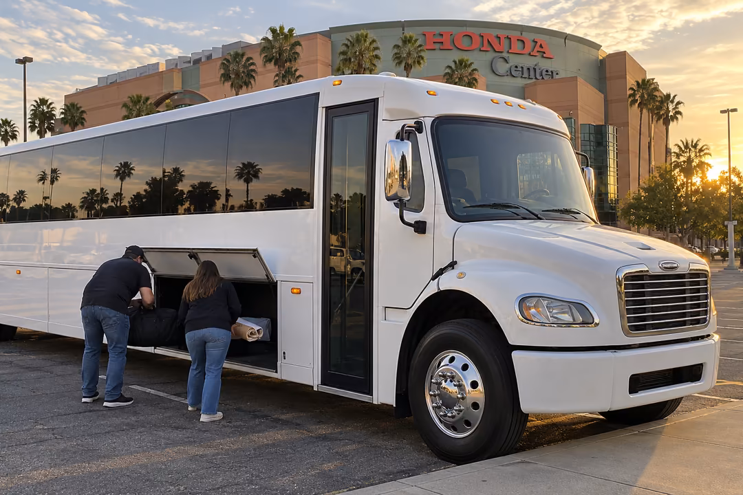 Cypress CA ducks game and concert party buses to Honda center
