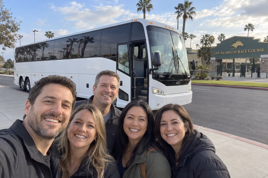 Cypress CA race night party bus rentals to Los Alamitos race Course