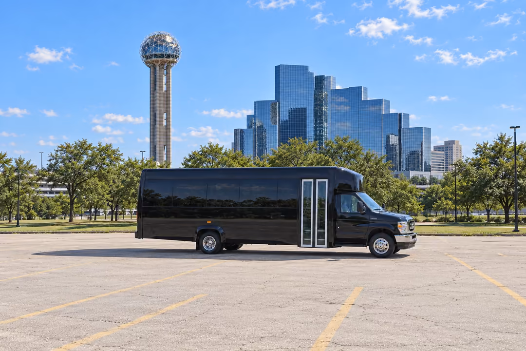 Dallas 20 passenger party bus rental exterior
