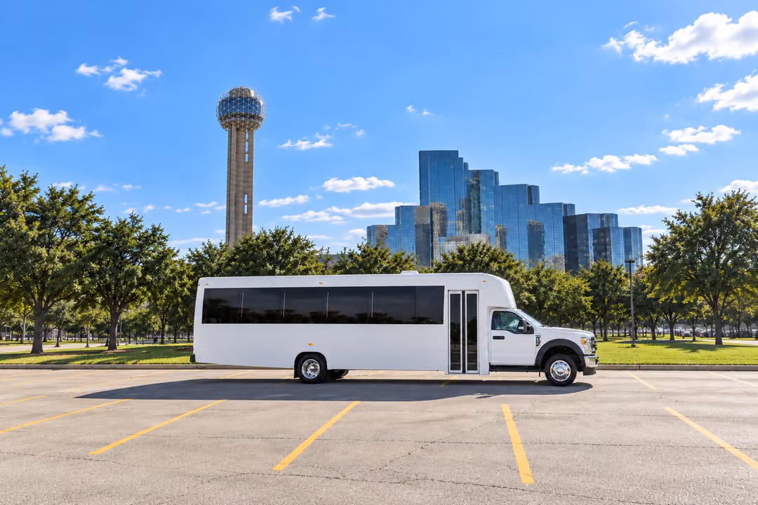 Dallas 25 passenger party bus rental exterior