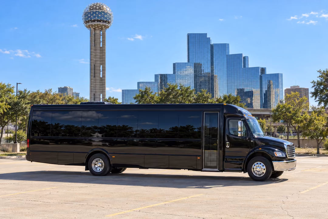 Dallas 40 passenger party bus rental exterior