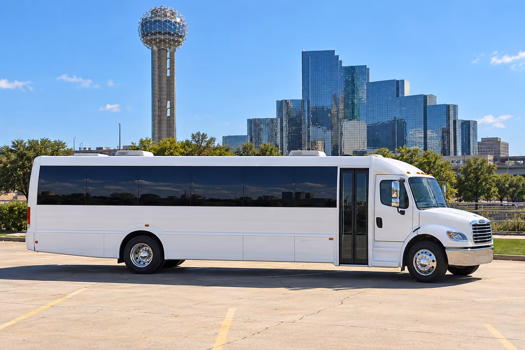 Dallas 50 passenger party bus rental exterior