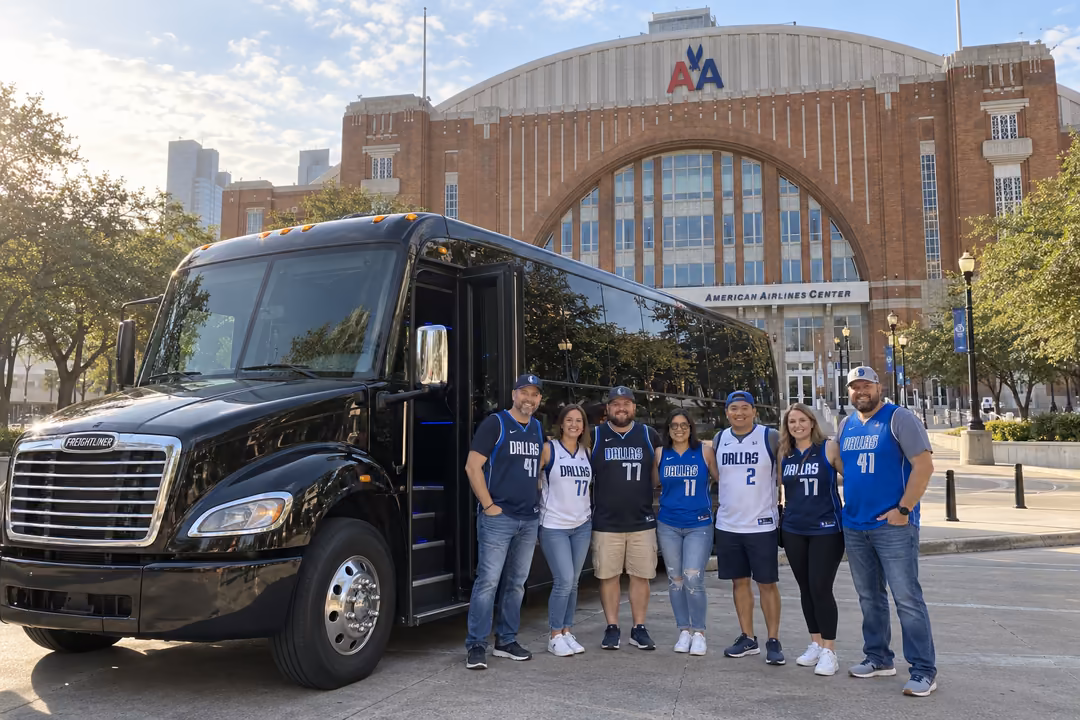 Dallas Cowboys Rangers and mavericks game day party buses