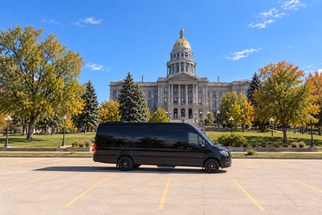 Denver 14 passenger Sprinter limo rental exterior