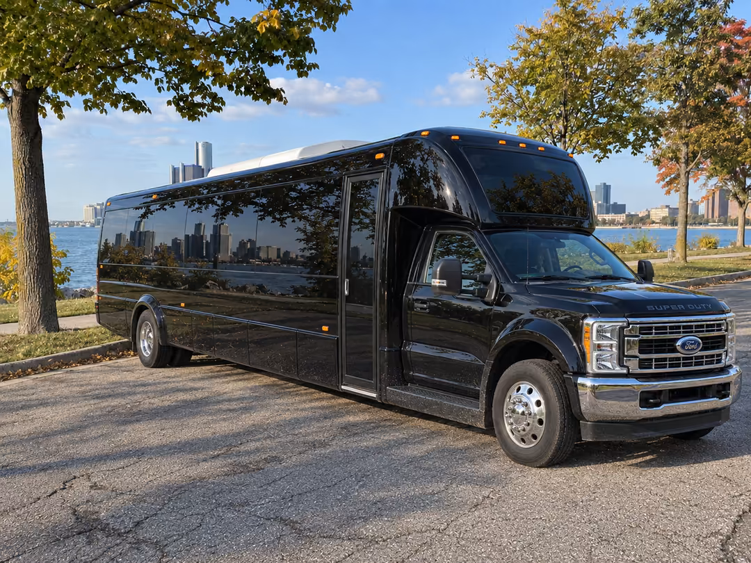 Detroit 15-35 passenger minibus rental exterior