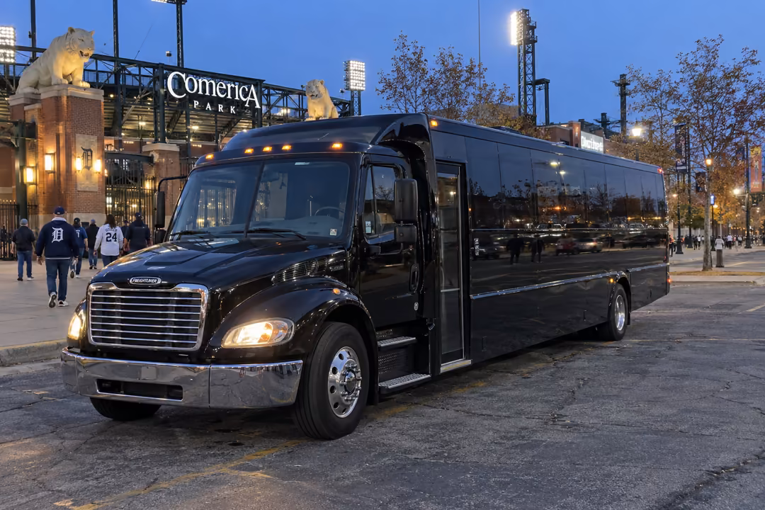 Detroit Lions Tigers Red Wings and Pistons party bus rentals