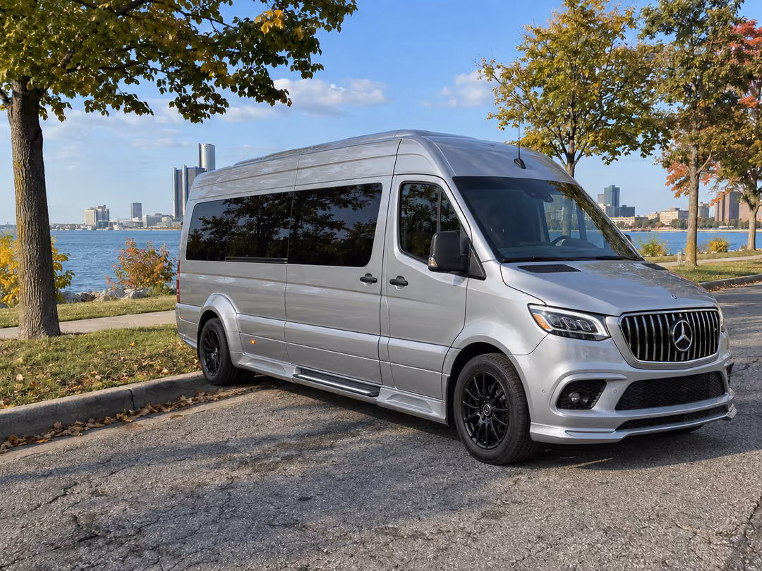 Detroit Sprinter limo rental exterior