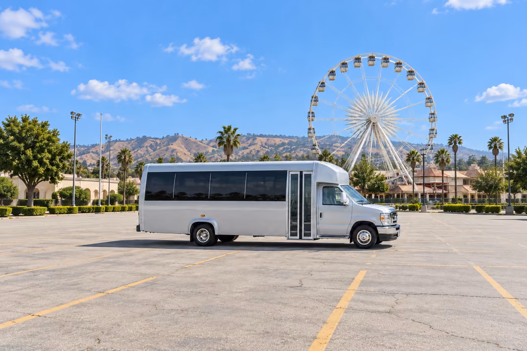 Diamond Bar 18 passenger party bus rental exterior