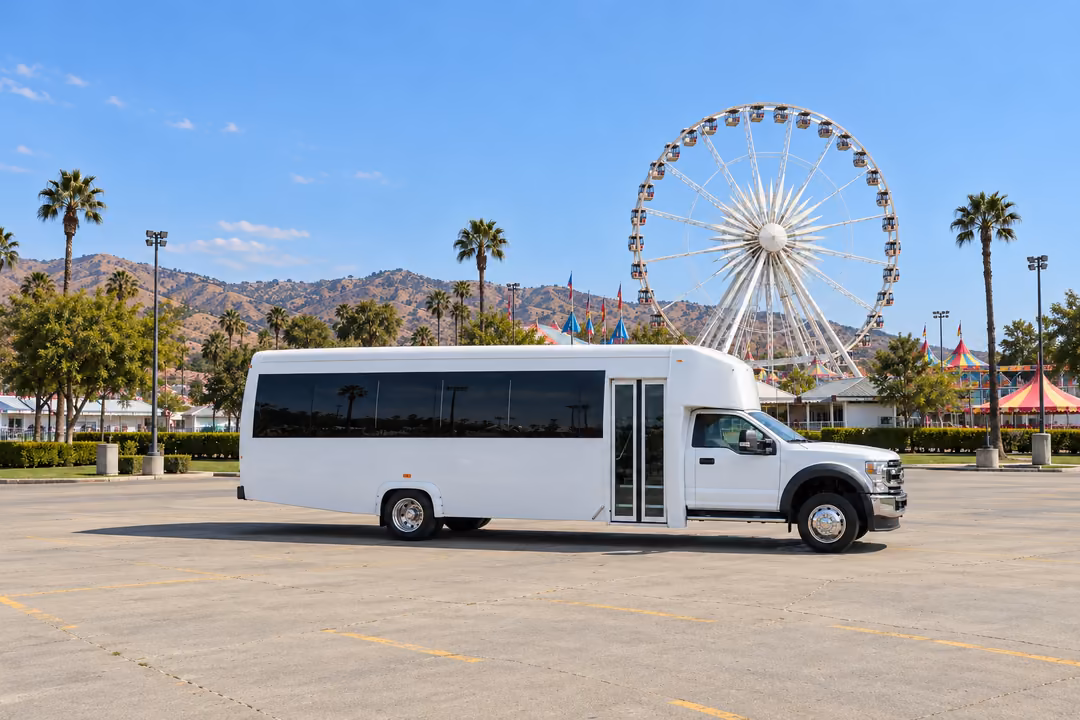 Diamond Bar 25 passenger party bus rental exterior