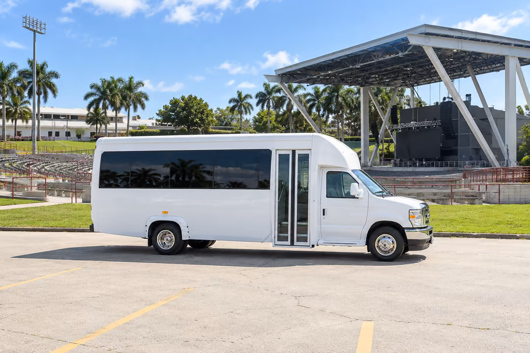 Doral 15 passenger party bus rental exterior