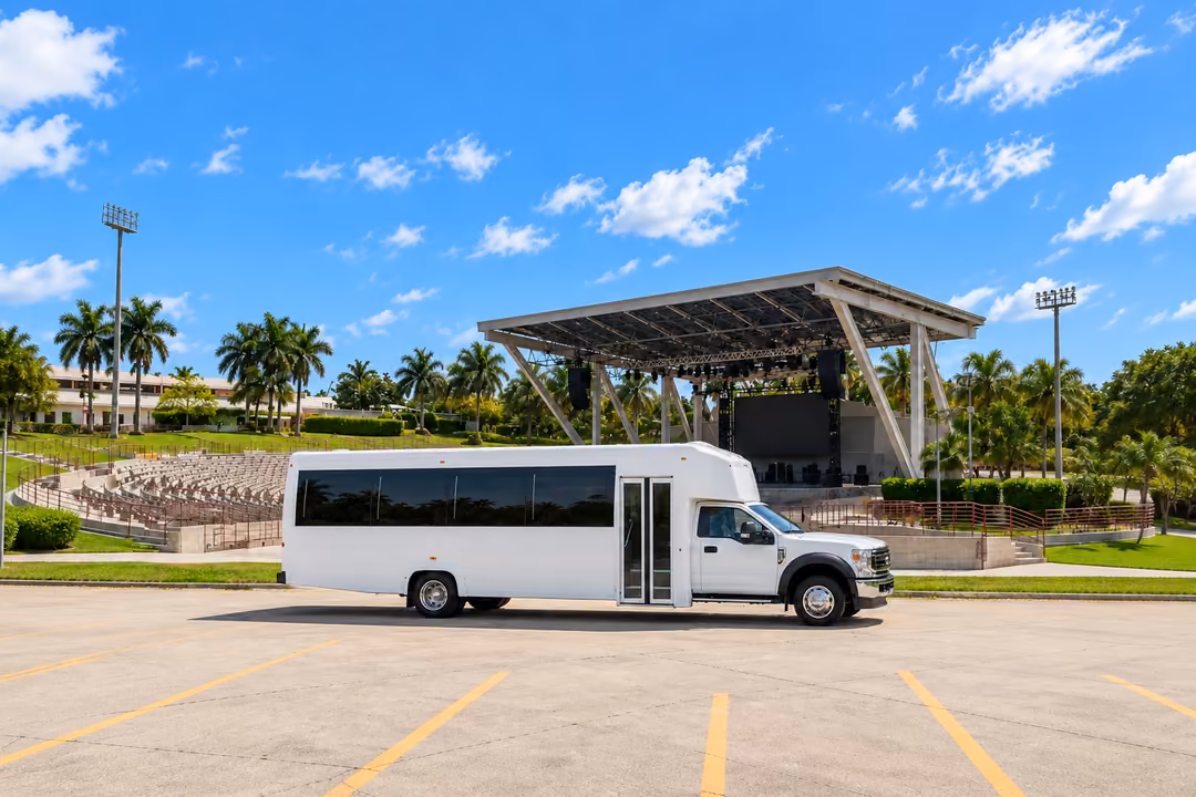 Doral 30 passenger party bus rental exterior