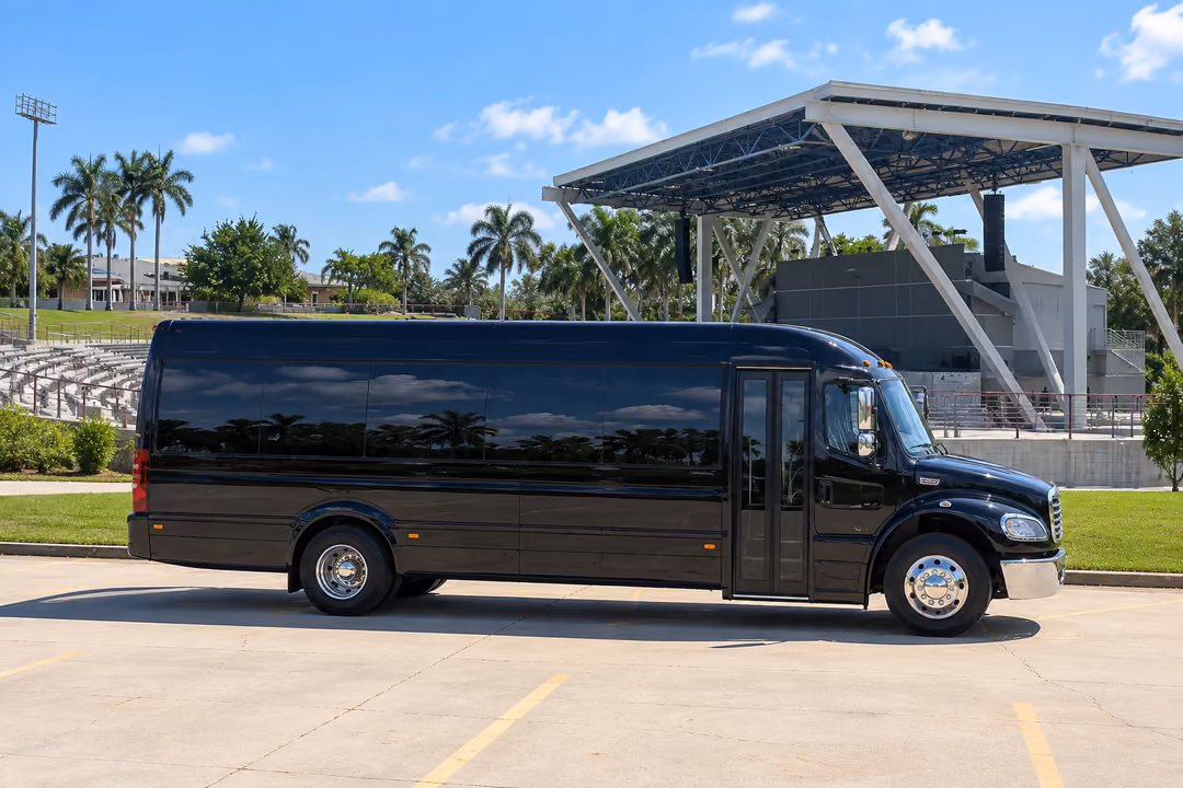Doral 40 passenger party bus rental exterior