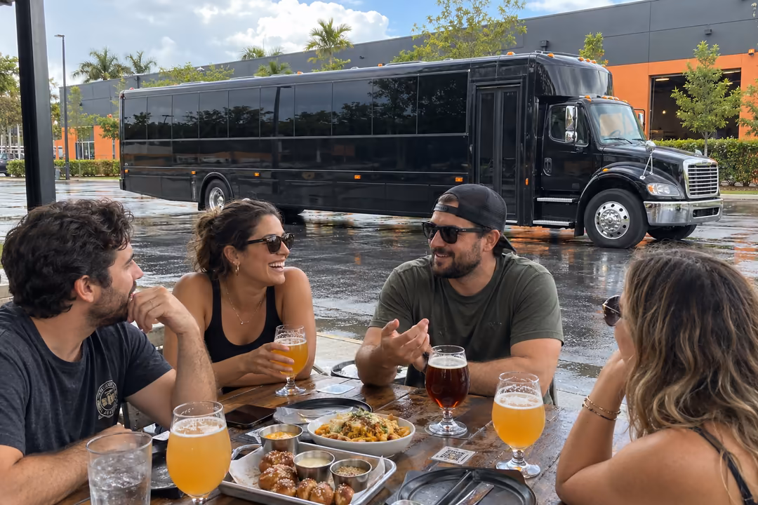 Doral winery tour and brewery crawl party bus rentals