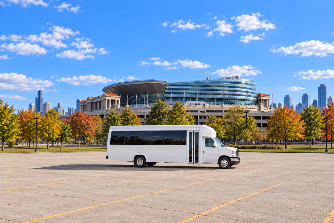 Downers Grove 15 passenger party bus rental exterior