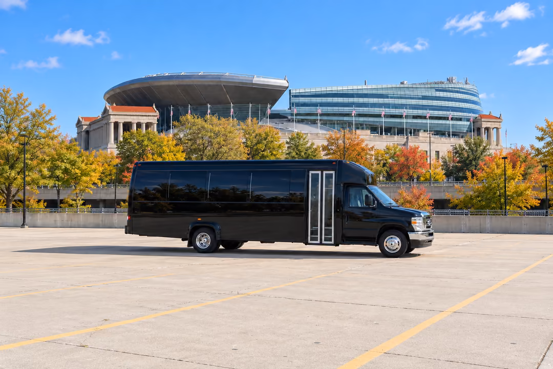 Downers Grove 20 passenger party bus rental exterior