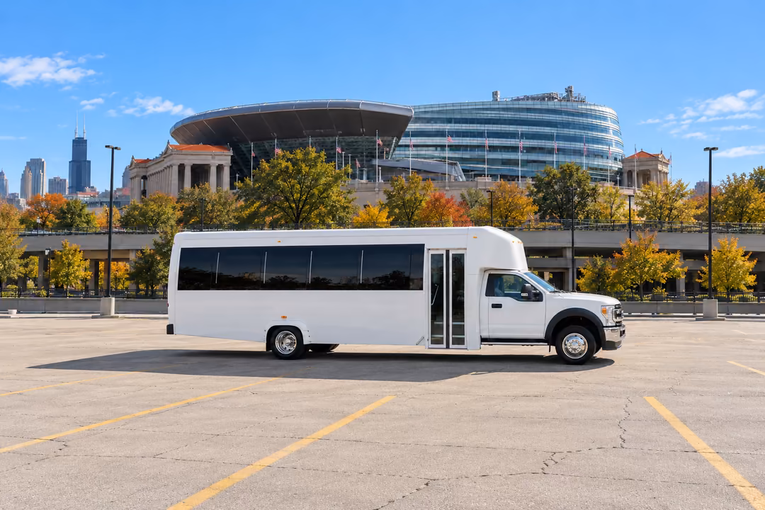 Downers Grove 25 passenger party bus rental exterior