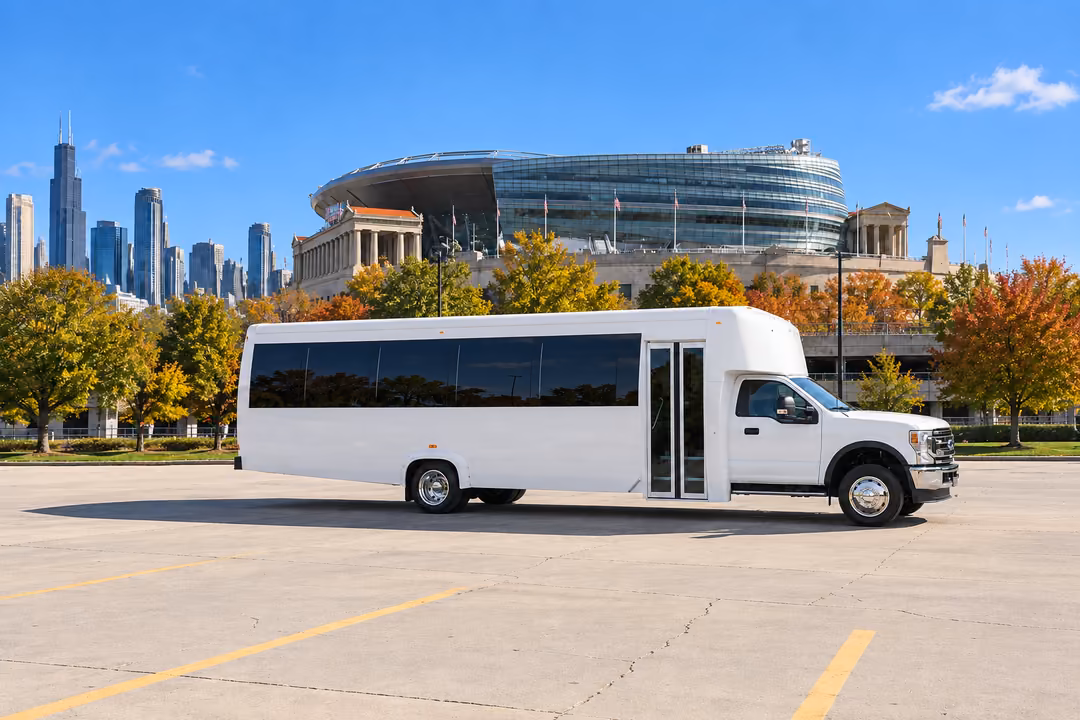 Downers Grove 30 passenger party bus rental exterior