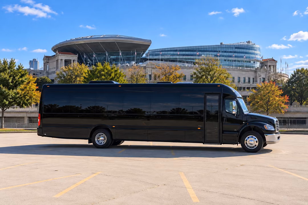 Downers Grove 40 passenger party bus rental exterior