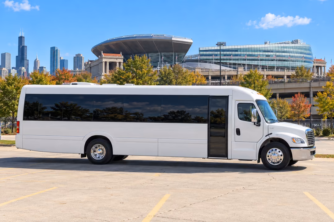 Downers Grove 50 passenger party bus rental exterior