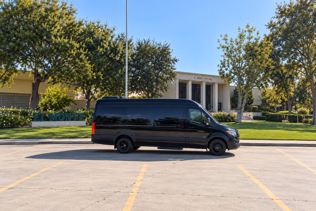 El Monte 14 passenger Sprinter limo rental exterior