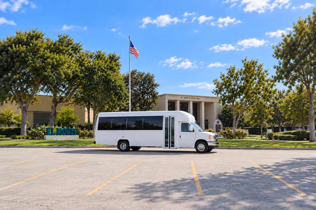 El Monte 15 passenger party bus rental exterior