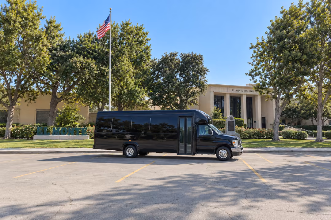 El Monte 20 passenger party bus rental exterior