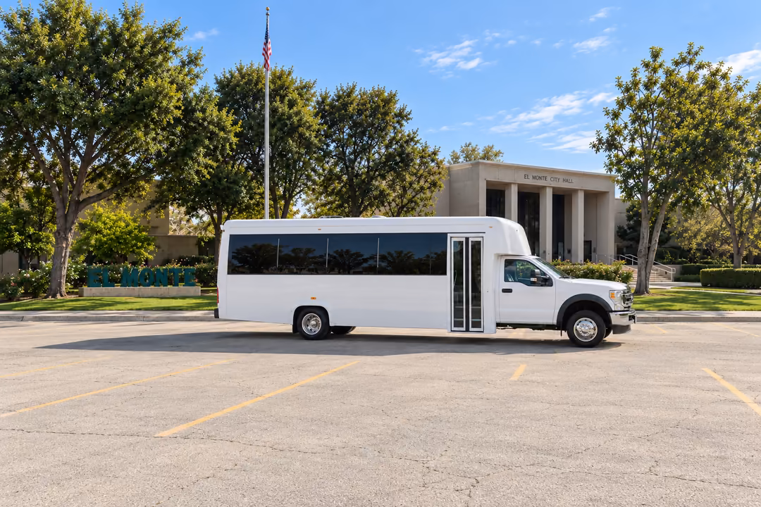 El Monte 25 passenger party bus rental exterior