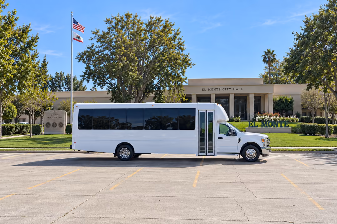 El Monte 30 passenger party bus rental exterior