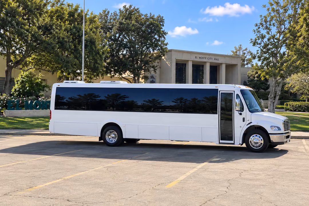 El Monte 50 passenger party bus rental exterior
