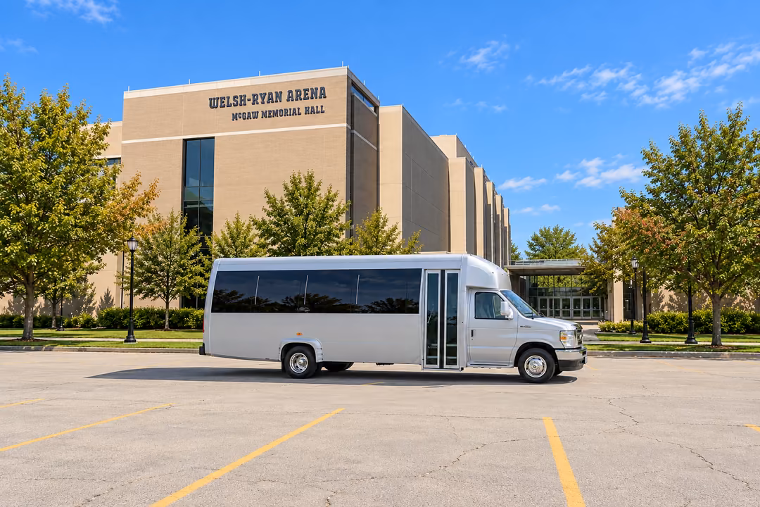 Evanston 18 passenger party bus rental exterior