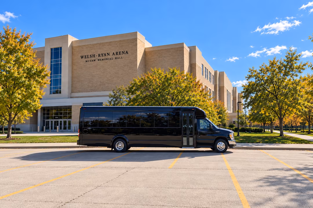 Evanston 20 passenger party bus rental exterior