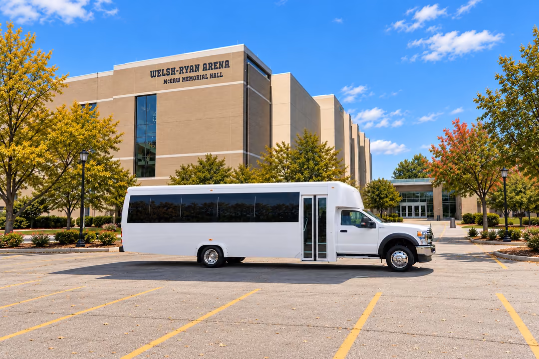 Evanston 25 passenger party bus rental exterior