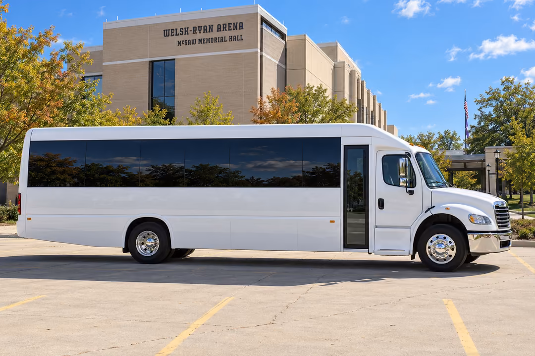 Evanston 50 passenger party bus rental exterior
