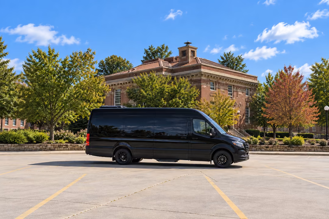Fayetteville AR 14 passenger Sprinter limo rental exterior