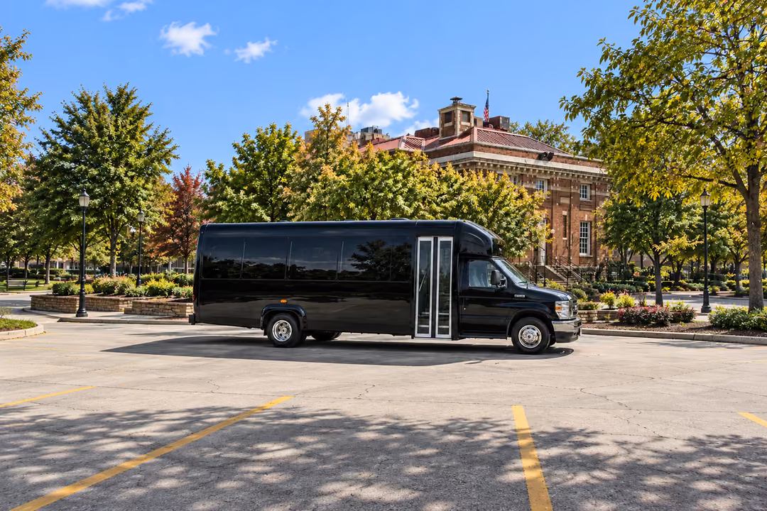 Fayetteville AR 20 passenger party bus rental exterior